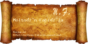 Moltsán Fabióla névjegykártya